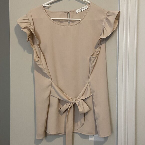 Amazon JASAMBAC Ruffle Sleeve Tie-Waist Blouse, Size XL - Picture 5 of 12